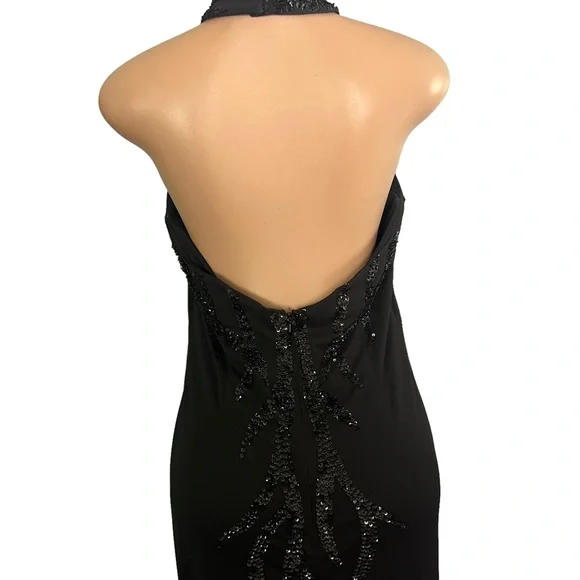 Nightway Collections High Neck Black Sequin Gown - Picture 5 of 9